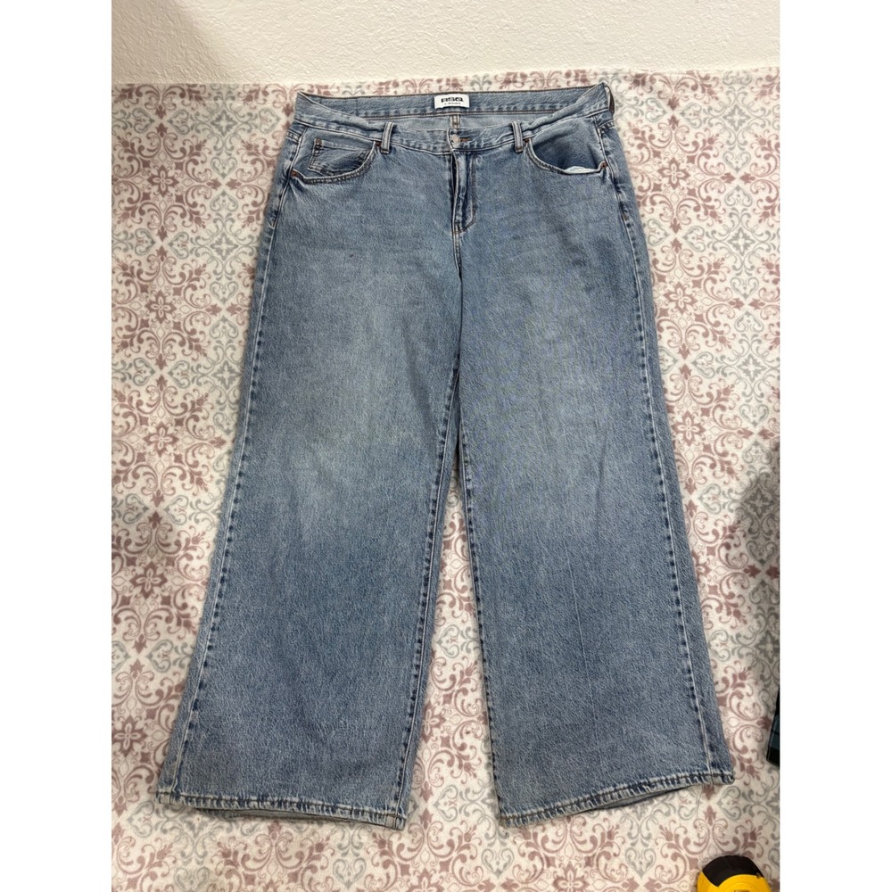 RSQ Mid Rise Wide Leg Jeans Light Wash Blue Denim Size 33